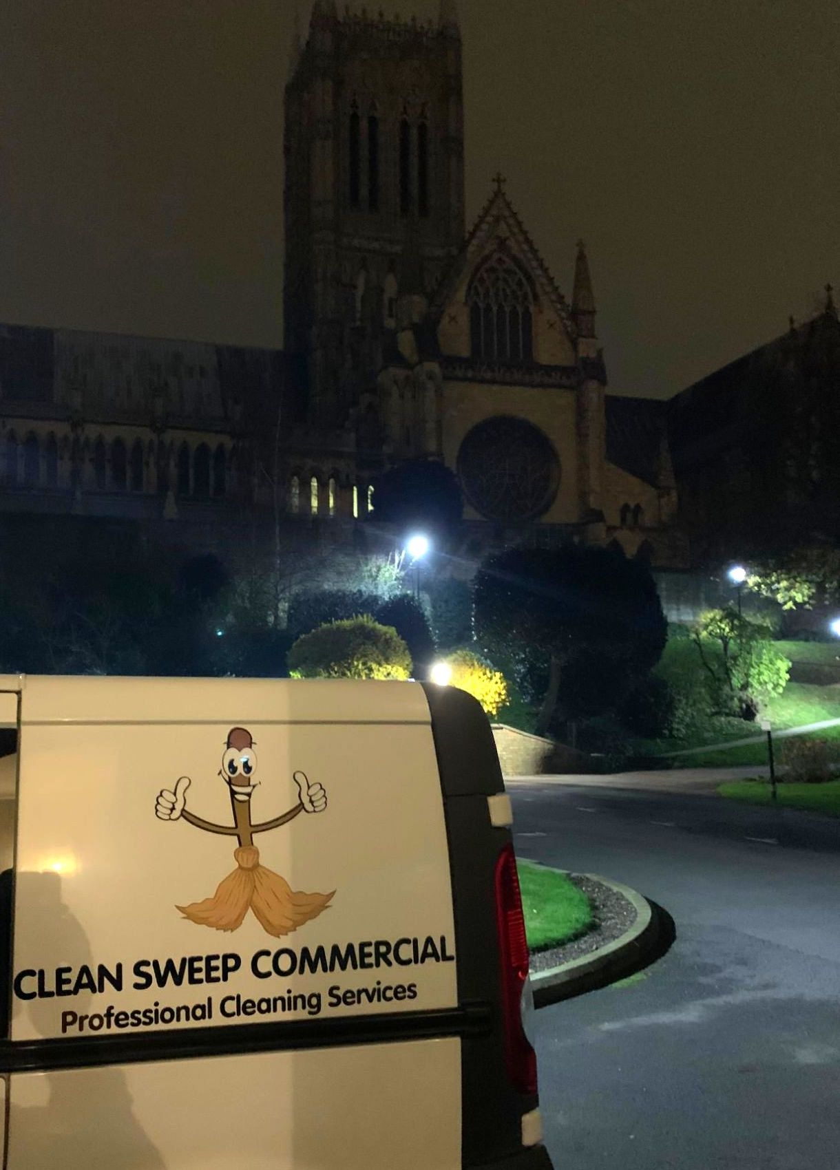 Clean Sweep Commercial Van Outside Lincoln Cathedral