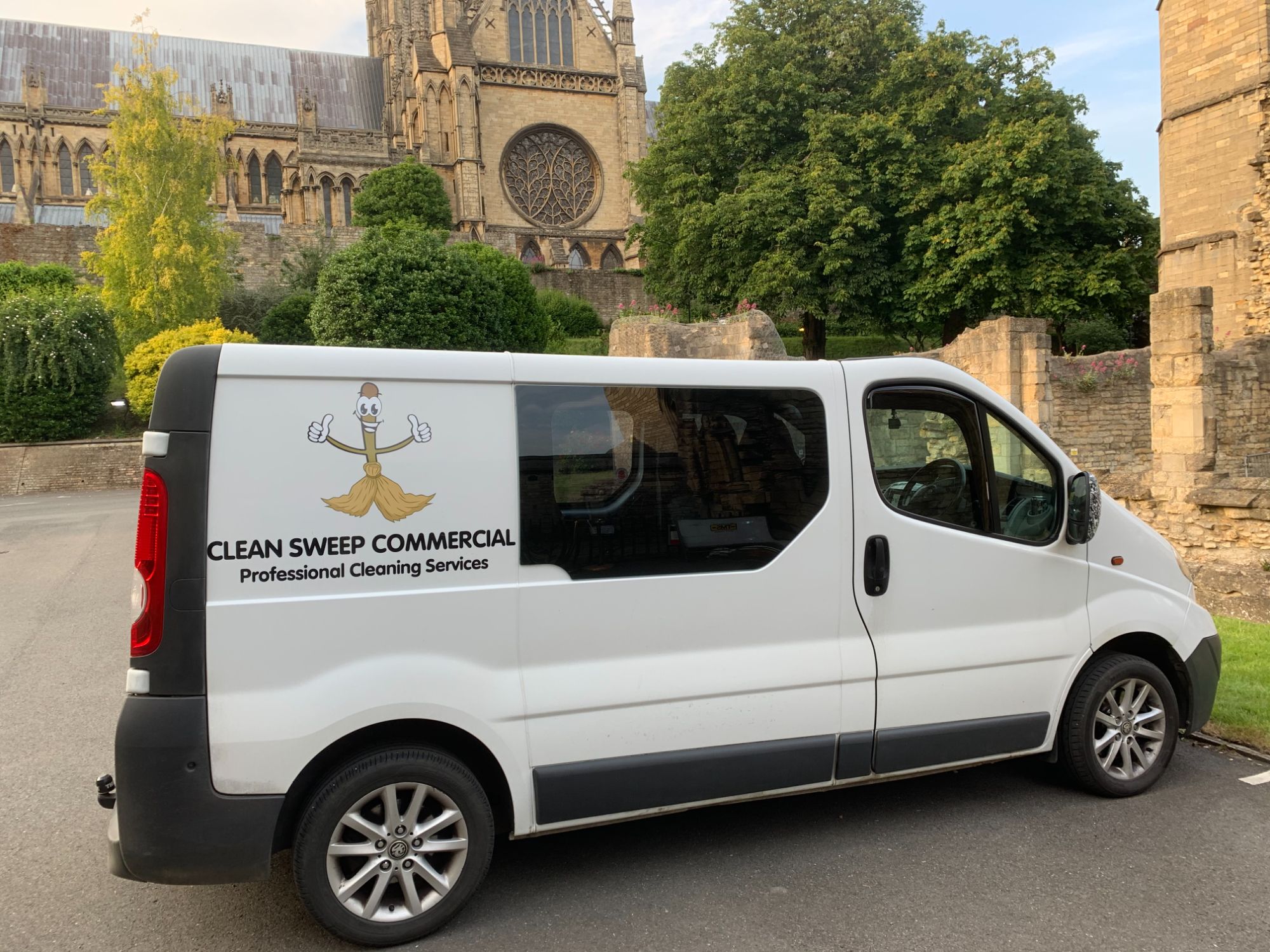 clean-sweep-commercial-van-outside-lincoln-cathedral 
