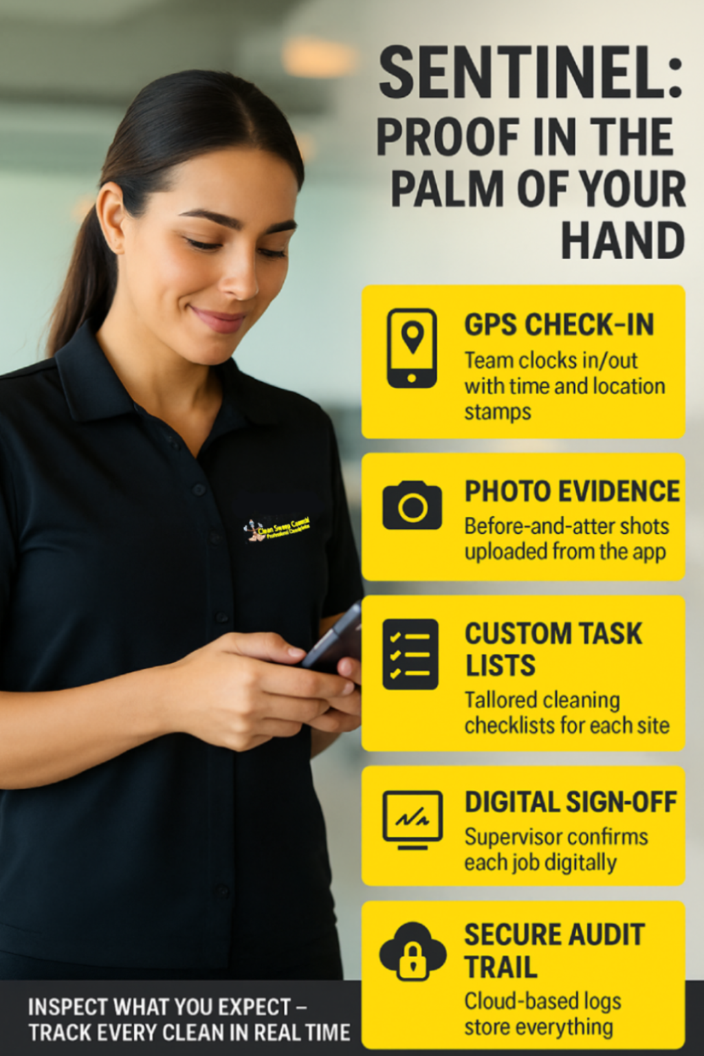 staff member using sentinel on iphone