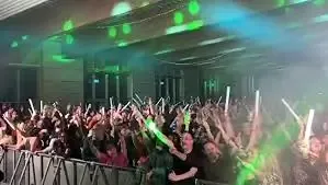 he Big Nineties event at Epic Centre Lincolnshire with large crowd and stage lighting, event cleaning handled by Clean Sweep Commercial