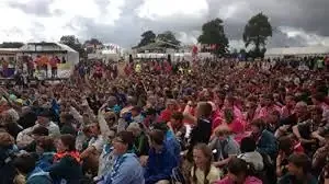 Large gathering of Scouts at the Poacher Jamboree, Lincolnshire Showground