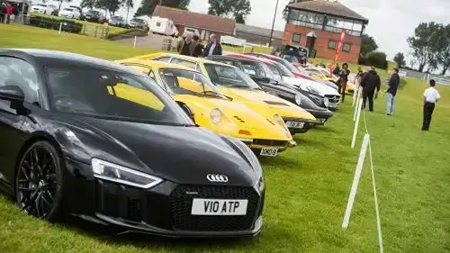 Classic and supercar show at Lincolnshire Showground with lined-up sports cars â professional event cleaning in Lincoln
