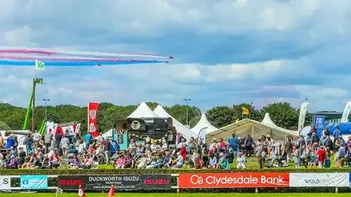 Lincolnshire Show with crowds and Red Arrows aerial display â professional litter picking and event cleaning