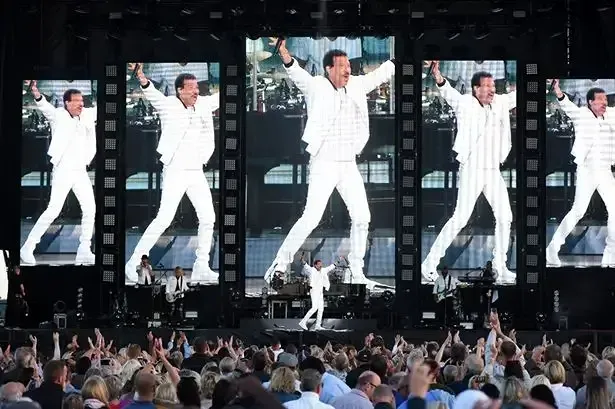 Lionel Richie performing live on stage at Lincolnshire Showground with event cleaning support
