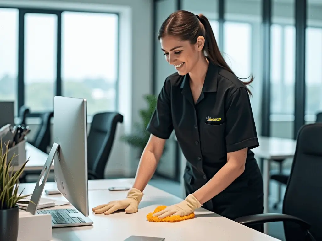 lady cleaning lincoln office