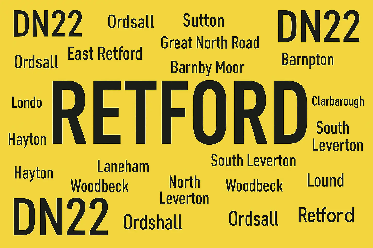 Clean Sweep Commercial service areas in Retford including DN22, East Retford, Ordsall, Sutton, Barnby Moor, Clarborough, Laneham, Hayton, Woodbeck, North Leverton, South Leverton, Lound, Great North Road, and surrounding villages