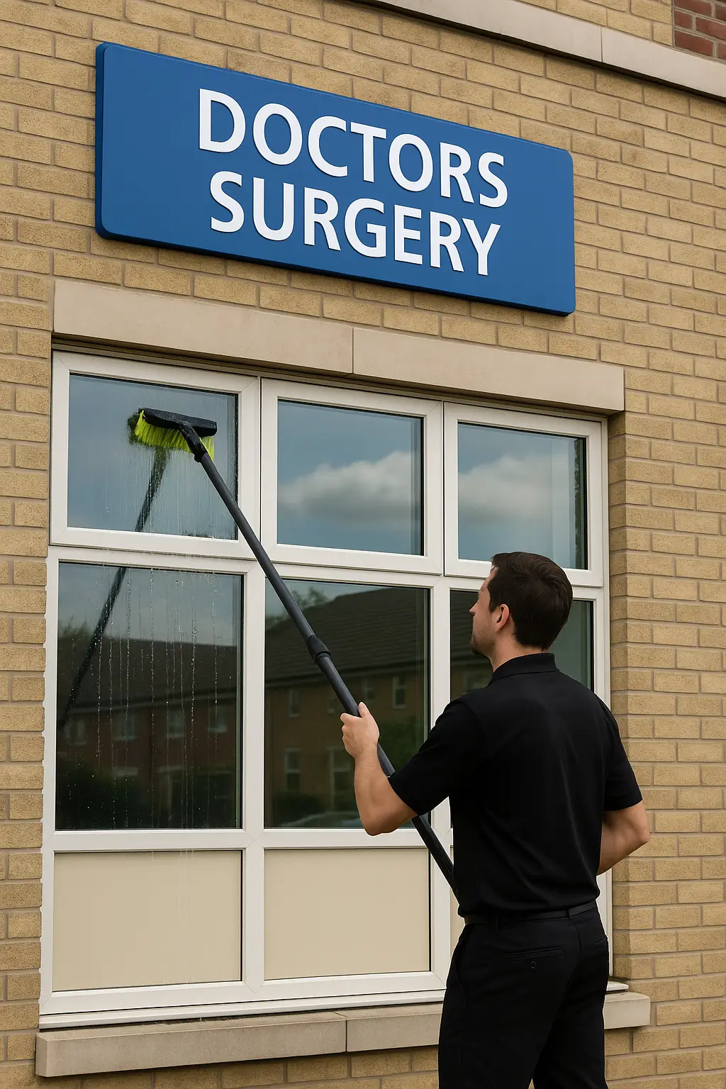 Cleaning exterior communal area windows