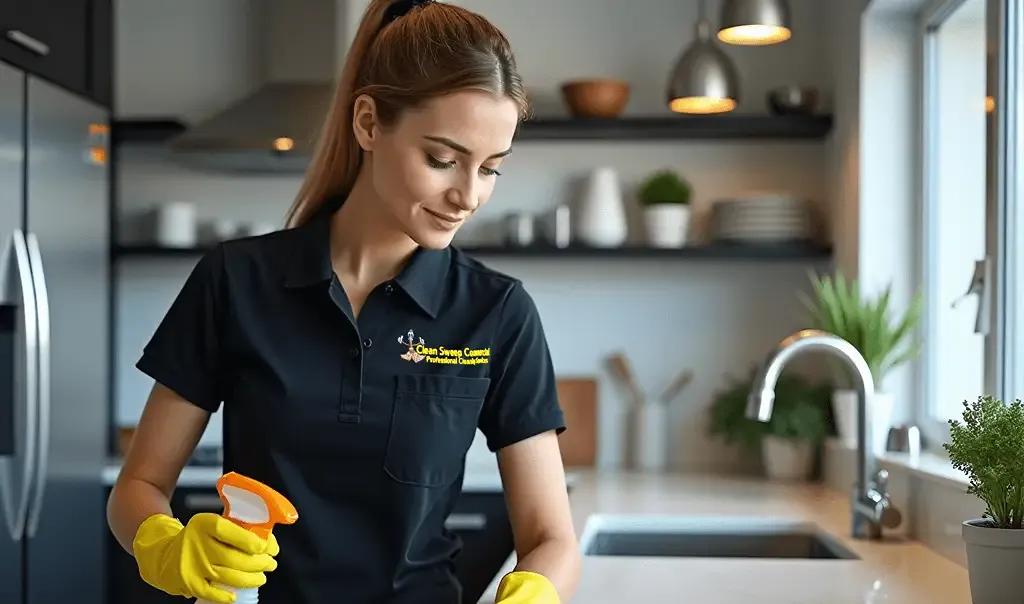 Uniformed Clean Sweep Commercial cleaner providing trusted office cleaning in Gainsborough