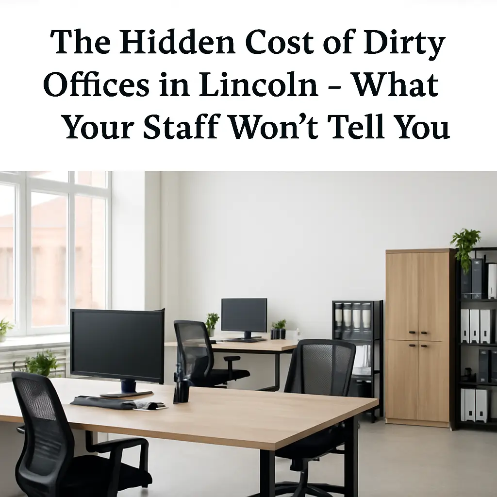 Lincoln office workspace showing desks and computers, used to illustrate the hidden costs of poor office cleaning for local businesses