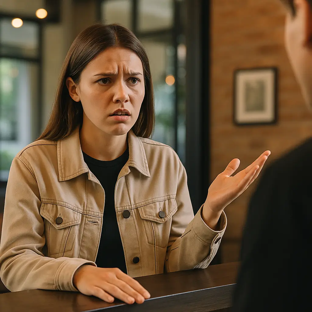 Unhappy customer highlighting the risk of complaints in Newark hospitality venues without professional cleaning