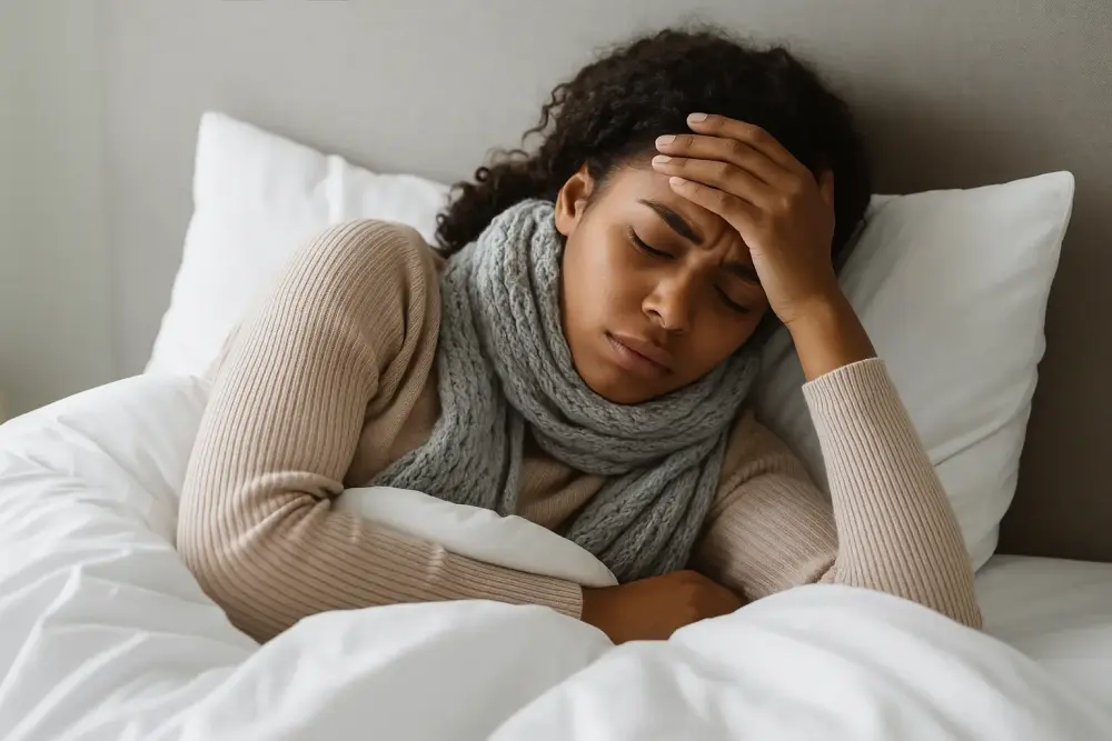 Employee off sick, showing how poor office hygiene in Newark increases staff absences