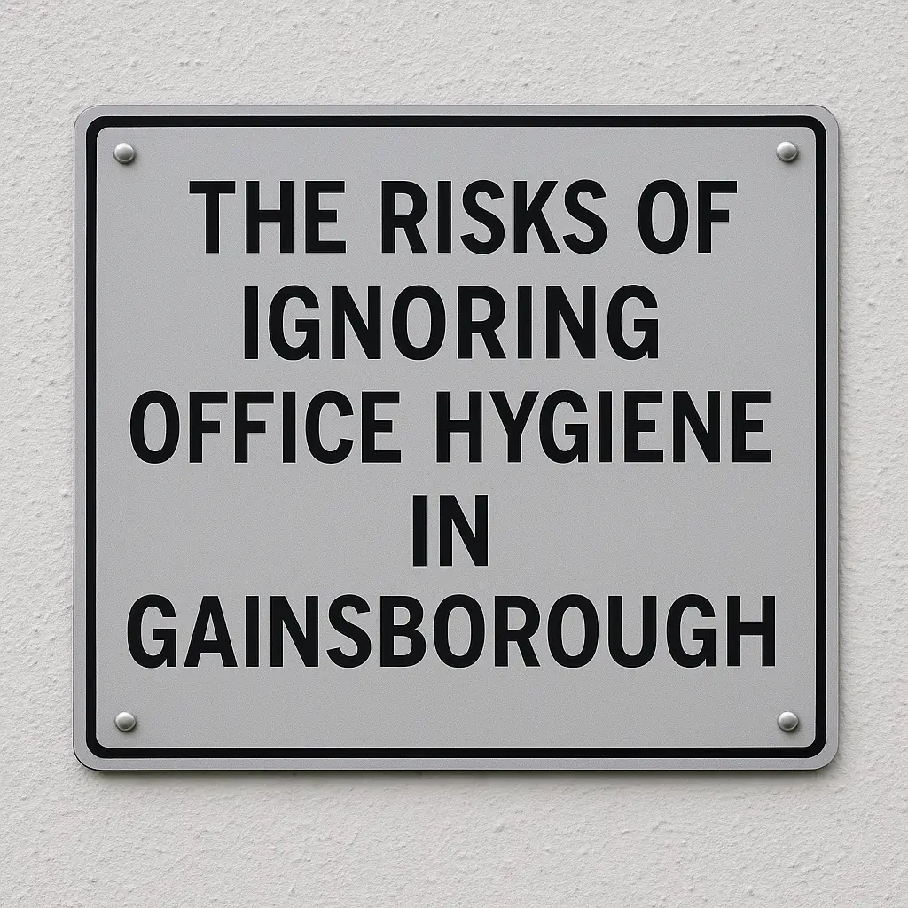 Sign highlighting the risks of ignoring poor office hygiene in Gainsborough workplaces