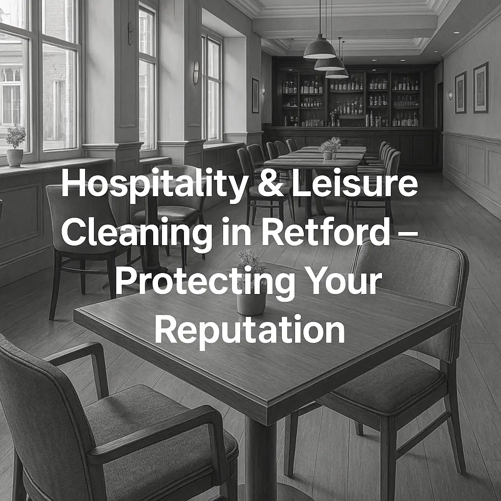 Clean and welcoming hospitality venue in Retford with polished tables and spotless floors, showing the results of professional leisure cleaning.