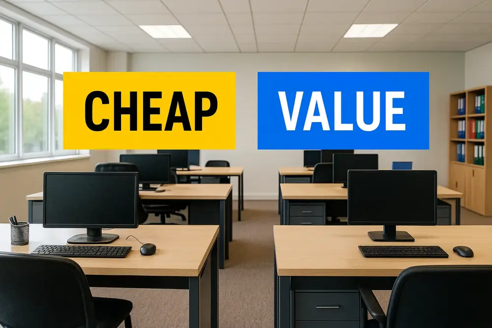 Modern Newark office showing the difference between cheap and professional office cleaning