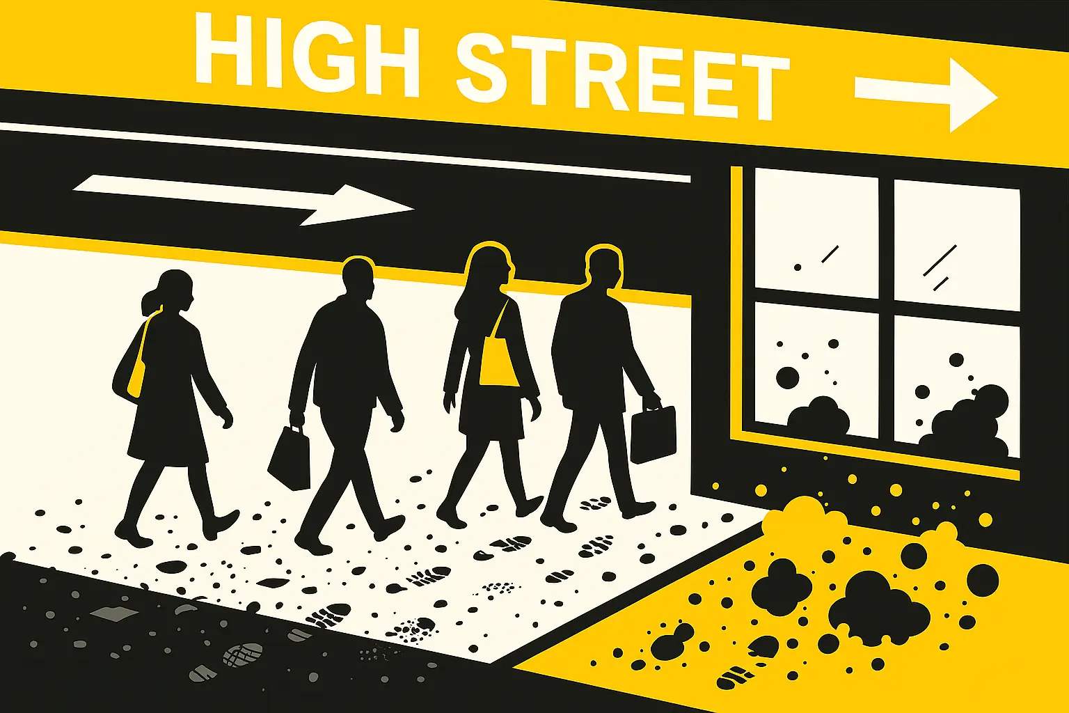 Illustration showing Newark high street footfall bringing dirt into office entrances