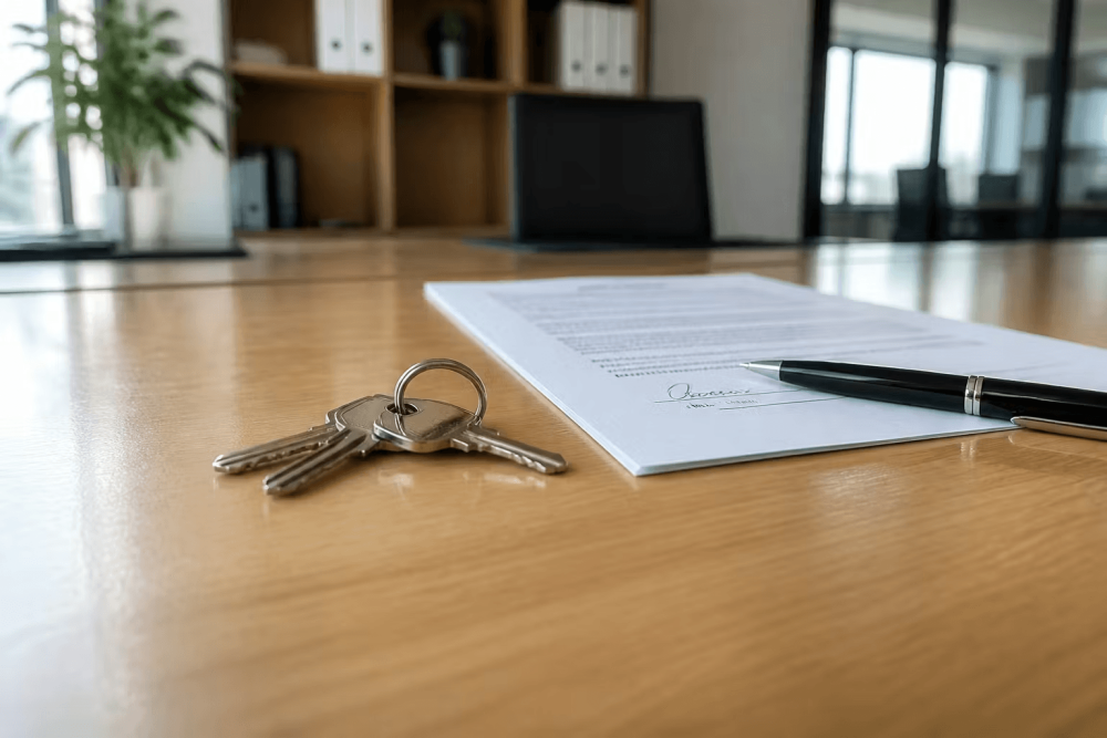 Office manager reviewing documents during a smooth switch to a new cleaning company in Gainsborough