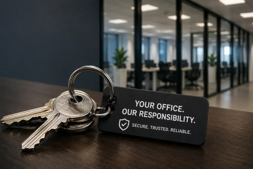 Office keys for secure out of hours office cleaning in a modern Lincoln workplace