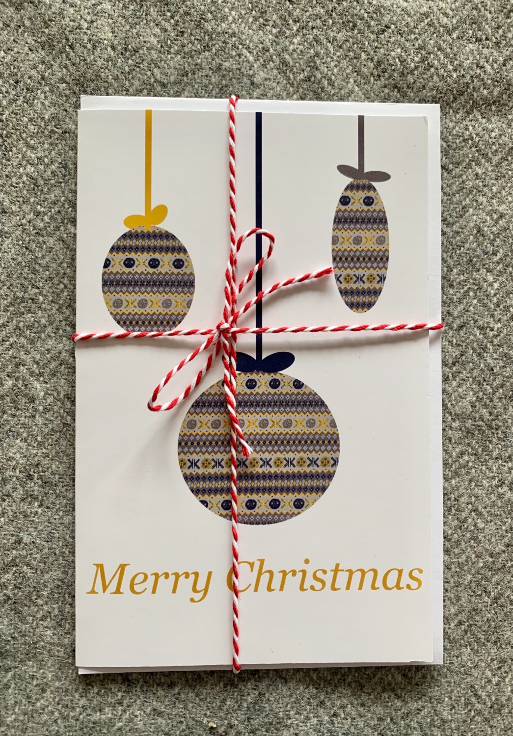 Fair Isle Christmas Bauble Card