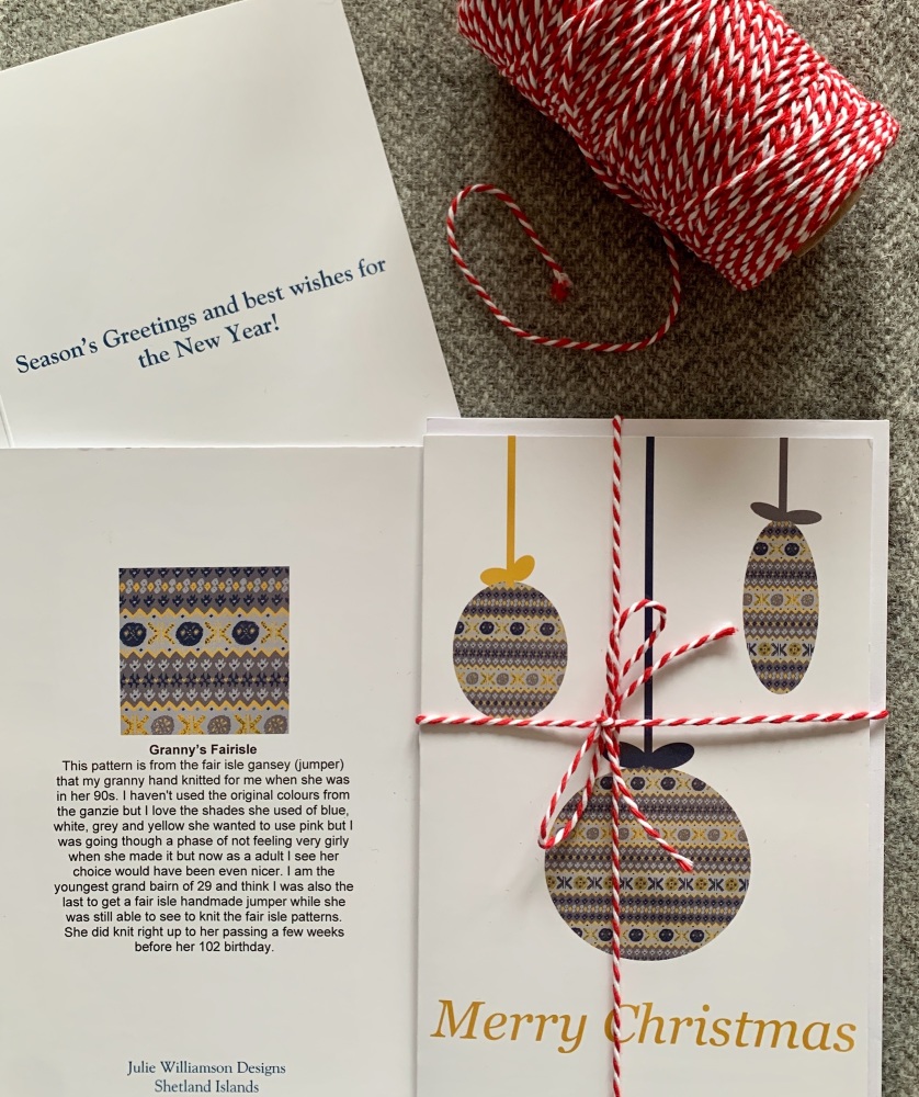 Fair Isle Christmas Bauble Card
