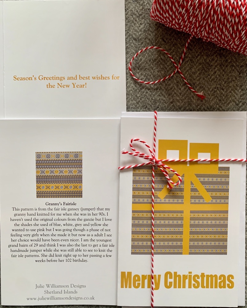 Fair Isle Christmas Parcel Card