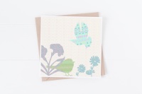 Turquoise Flying Bird - Card