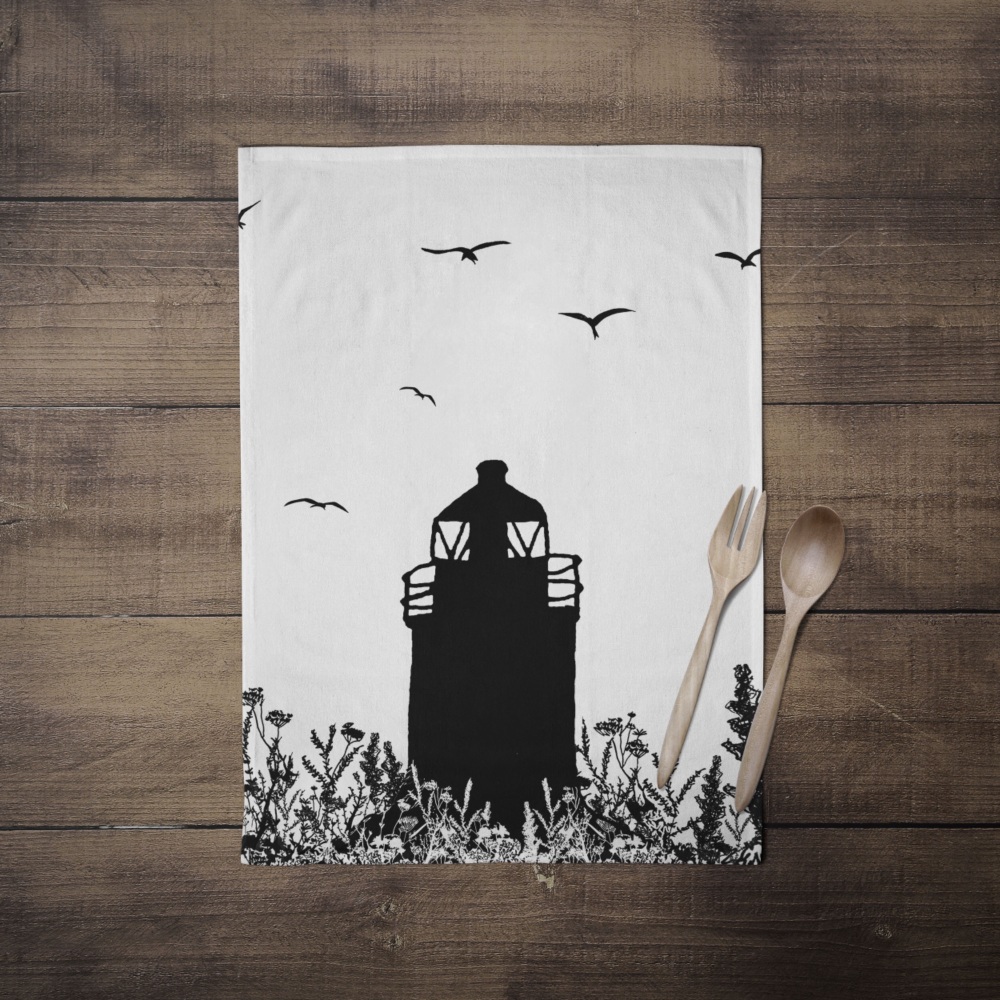 Da Banks Auld Lighthouse - Shetland Tea Towel