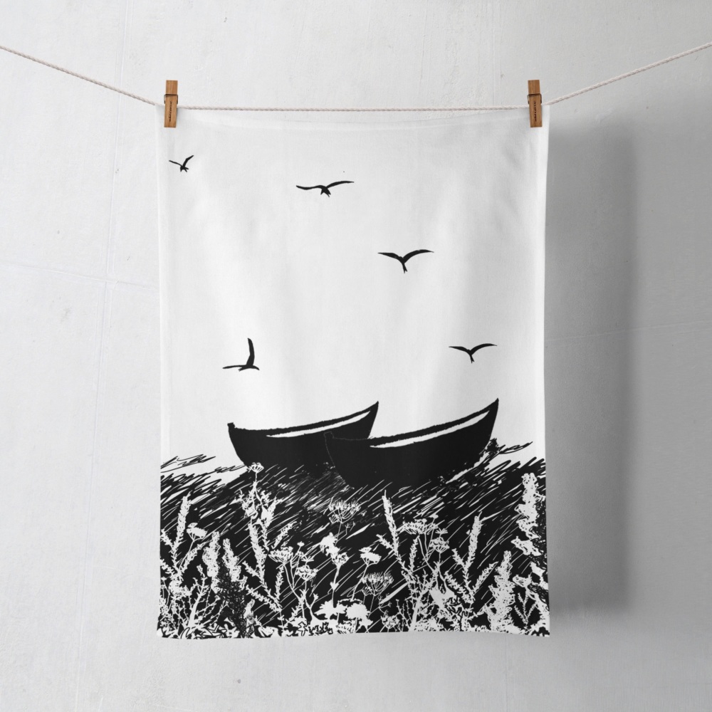 Shetland Tea Towel - Peerie Auld Fishing Boat