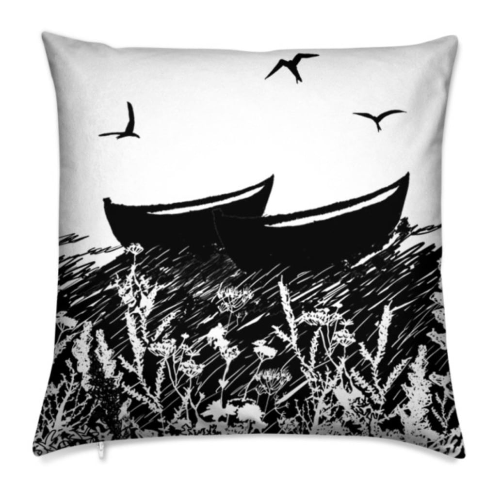Peerie Auld Boats - Velvet Cushion