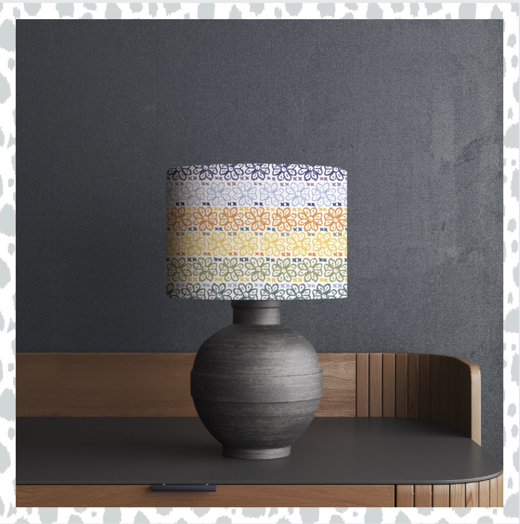 Shetland Fairisle Simmer - Handmade Shetland Lampshade