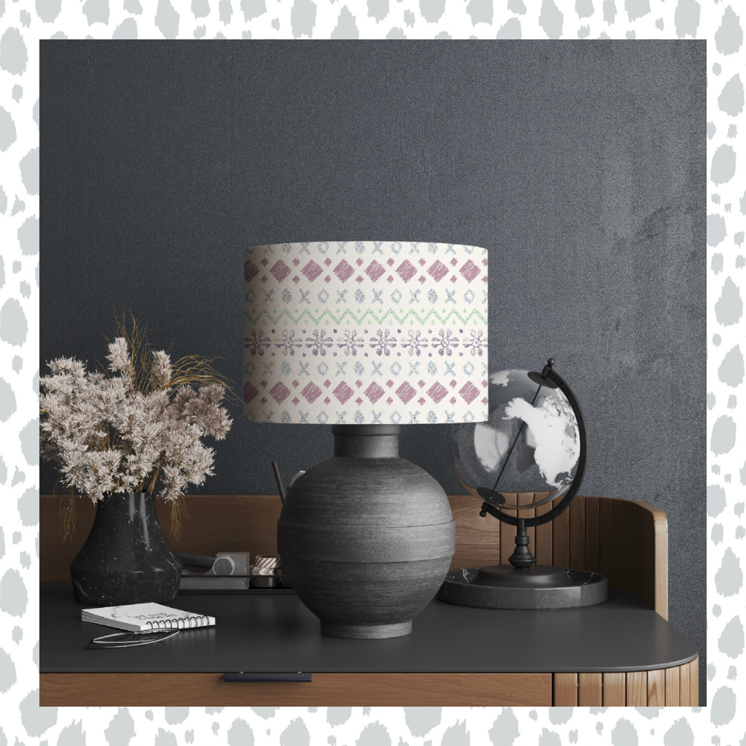Fair Isle Colour Mix - Handmade Shetland lampshade