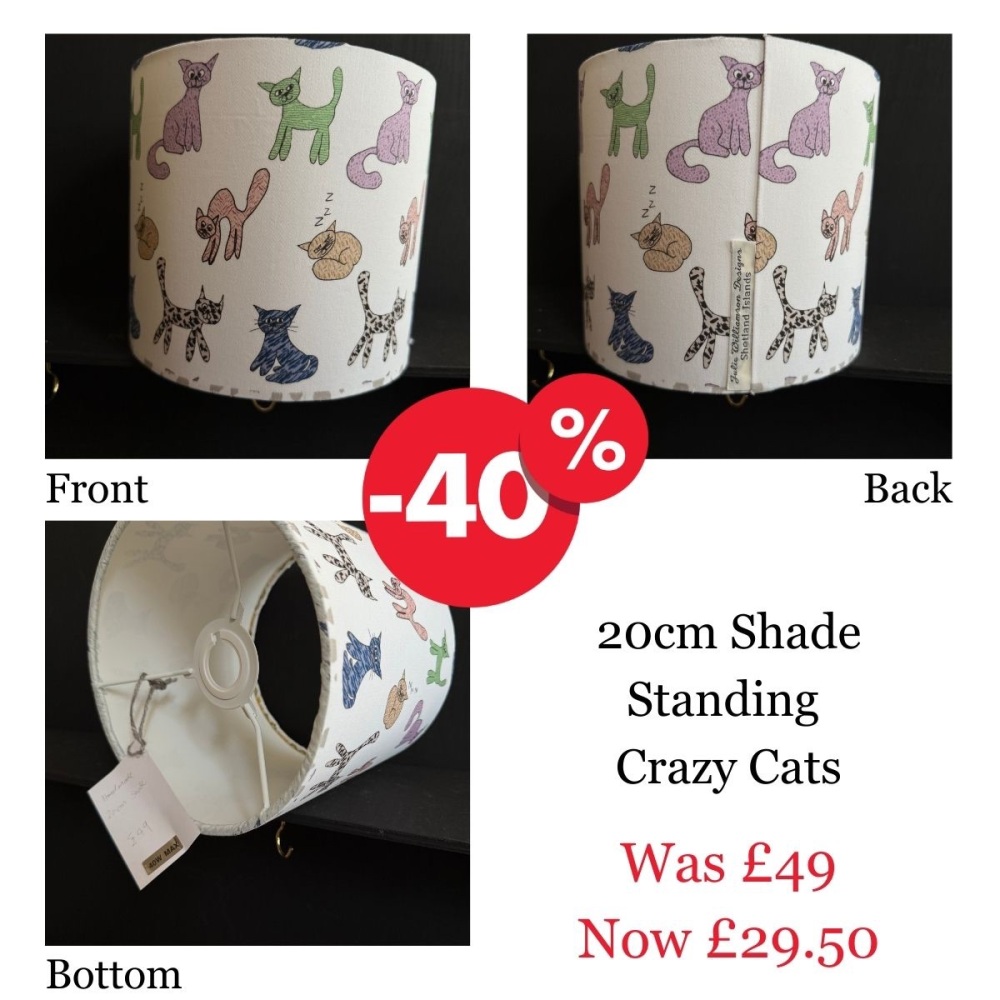 20cm Standing Shade - Crazy Cats