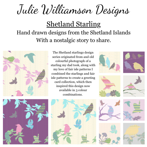20cm Lampshade - Shetland Starlings