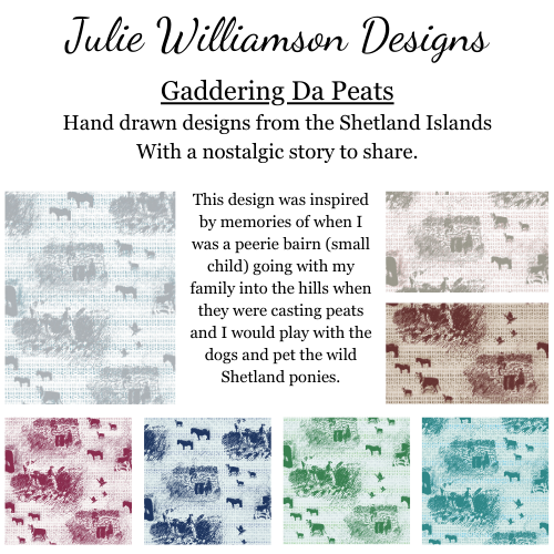 Rectangle Lampshade - Gaddering Da Peats in Grey
