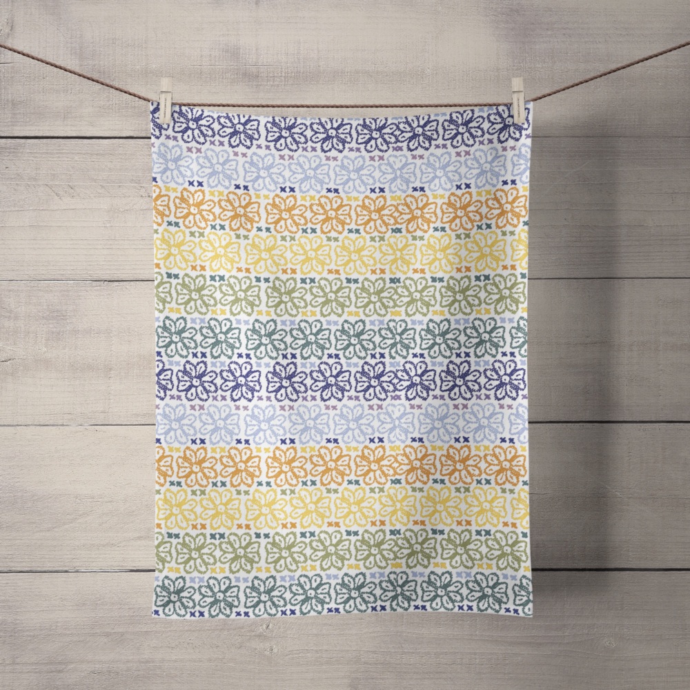 Shetland Fair Isle Summer - Shetland Tea Towel