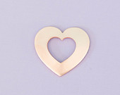 #8 - LARGE HEART WASHER - COPPER STAMPING BLANKS - 16G - PACK OF 5