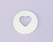 #9 - LARGE ROUND HEART WASHER - ALUMINUM STAMPING BLANKS - 14G - PACK