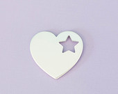 #26 - LARGE HEART WITH STAR CUTOUT - ALUMINUM STAMPING BLANKS - 14G - PACK