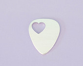 #33 - GUITAR PICK WITH HEART CUTOUT - ALUMINUM STAMPING BLANKS - 14G - PAC