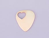 #37 - GUITAR PICK WITH HEART CUTOUT - COPPER STAMPING BLANKS - 14G - PACK