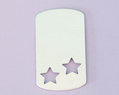 #48 - DOGTAG WITH TWO STAR CUTOUTS - ALUMINUM STAMPING BLANKS - 14G - PACK