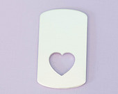 #44 - LARGE DOGTAG WITH BOTTOM HEART CUTOUT - ALUMINUM STAMPING BLANKS - 1