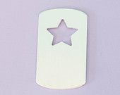 #45 - LARGE DOGTAG WITH TOP STAR CUTOUT - ALUMINUM STAMPING BLANKS - 14G -
