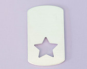 #46 - LARGE DOGTAG WITH BOTTOM STAR CUTOUT - ALUMINUM STAMPING BLANKS - 14