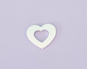 #52 - MEDIUM HEART WASHER - ALUMINUM STAMPING BLANKS - 14G - PACK OF 5