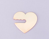 #74 - HEART WITH KEY CUTOUT - COPPER STAMPING BLANKS -14G - PACK OF 5