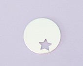 #81 - ROUND WITH TINY STAR CUTOUT - ALUMINUM STAMPING BLANKS - 14G - PACK