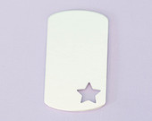 #85 - LARGE DOGTAG WITH TINY STAR CUTOUT - ALUMINUM STAMPING BLANKS - 14G