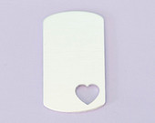 #86 - LARGE DOGTAG WITH TINY HEART CUTOUT - ALUMINUM STAMPING BLANKS - 14G