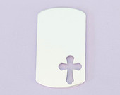#97 - LARGE DOGTAG WITH CROSS CUTOUT - ALUMINUM STAMPING BLANKS - 14G - PA