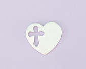 #98 - LARGE HEART WITH CROSS CUTOUT - ALUMINUM STAMPING BLANKS - 14G - PAC